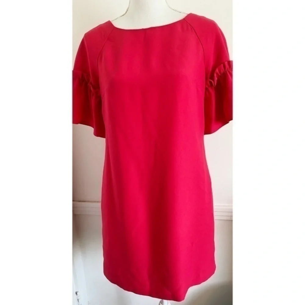 Banana Republic • Pinkish Red Ruffle Sleeve Dress